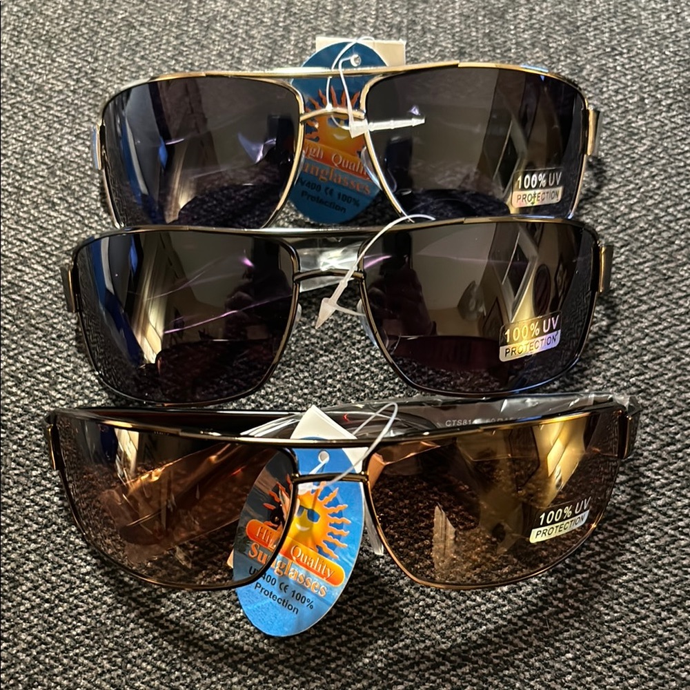 Men's Sunglasses 1pair- Black, brown, or silver UV400 100%UV protection